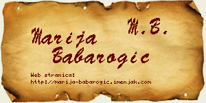 Marija Babarogić vizit kartica